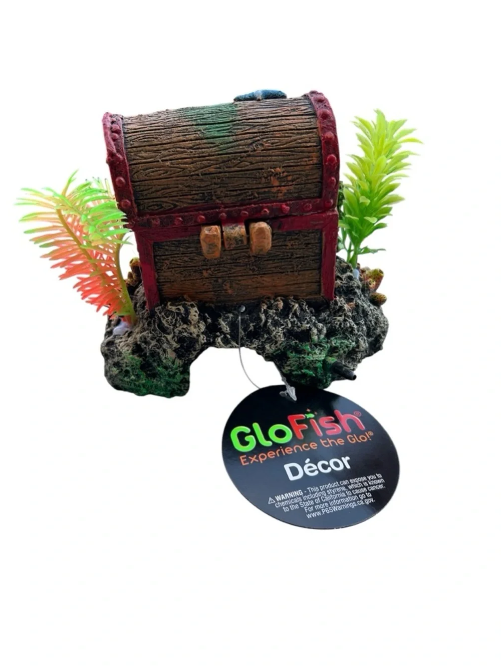 🐠 GloFish XL Treasure Chest Aquarium Décor – Color‑Changing Under LED – New